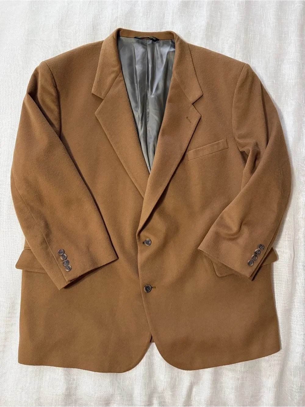 Vintage CESARANI Camel Hair Sport Coat Blazer Mens 44R (estimated) Made in USA
